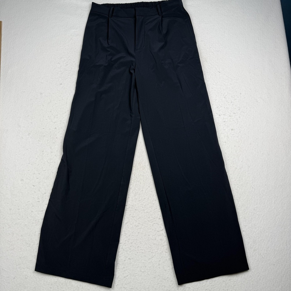 Vuori Pants Womens Large Navy Wide Leg Elastic Waist Pockets Yoga VW4086
